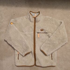 Patagonia Cream and Brown Fleece Jacket